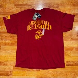 USMC ABSOLUTELY ESSENTIAL T SHIRT 7.62 DESIGN SCARLET RED MENS SIZE 2X NWT